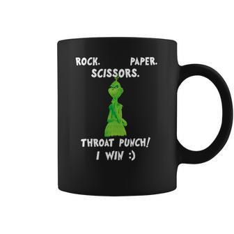 Grinch Funny Win Christmas Rock Paper Scissors Coffee Mug | Favorety UK