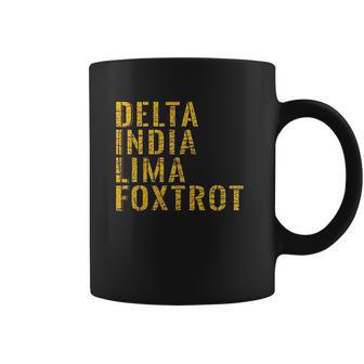 Grunt Style Delta India Lima Foxtrot Mens Maroon India Gifts Coffee Mug | Favorety DE