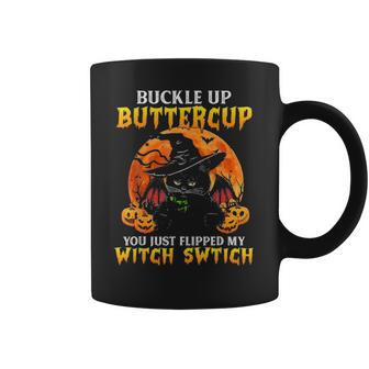 Halloween Cat Buckle Up Buttercup You Just Flipped Coffee Mug | Favorety CA