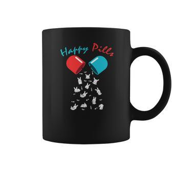 Happy Pill Bunny Funny Easter Silhouette Rabbits Coffee Mug | Favorety DE