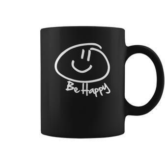 Be Happy Smiley Face T-Shirt Coffee Mug | Favorety