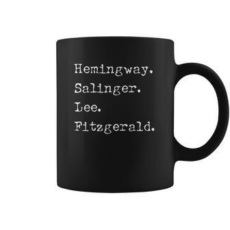 Hemingway Salinger Lee Fitzgerald Famous Author List Coffee Mug | Favorety CA