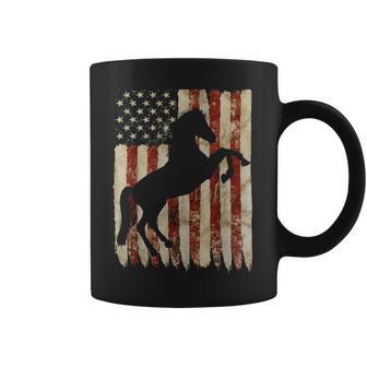 Horse American Flag Usa Patriotic Stallion Gift Coffee Mug | Favorety DE