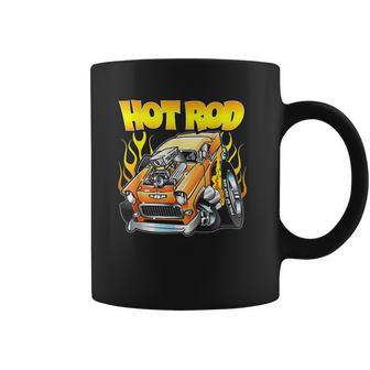 Hot Rod 55 Gasser Blown Jacked Up Flames Car Coffee Mug | Favorety AU