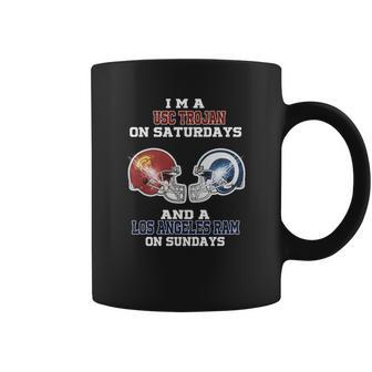 I’M A Usc Trojan On Saturdays And A Los Angeles Ram On Sundays Shirt Coffee Mug | Favorety CA