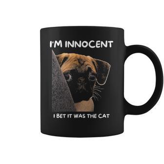 Im Innocent I Bet It Was The Cat Funny Guilty Cute Pug Coffee Mug | Favorety