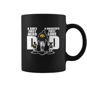 Iowa Hawkeyes Dad A Son’S First Hero A Daughter’S First Love Coffee Mug | Favorety CA