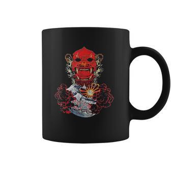 Japanese Red Samurai Oni Ogre Kanagawa Wave Demon Coffee Mug | Favorety DE