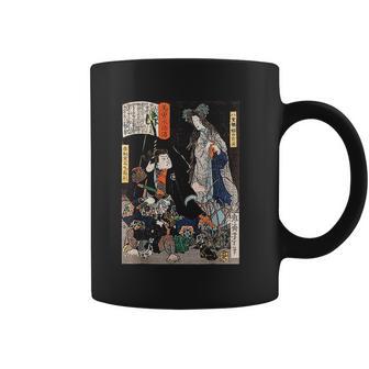 Japanese Retro Art Ninja Saving The Maiden Samurai Warrior Coffee Mug | Favorety UK