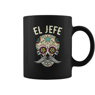 Jefe Men Mexican Boss Sugar Skull Day Of The Dead Coffee Mug | Favorety UK