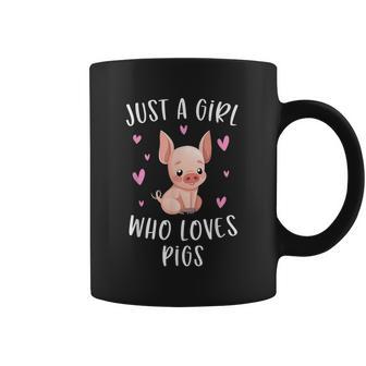 Just A Girl Who Loves Pigs Funny Piggy Lovers Gift For Girls Graphic Design Printed Casual Daily Basic Coffee Mug | Favorety DE