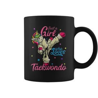 Just A Girl Who Loves Taekwondo Unicorn Tae Kwon Do Gift Graphic Design Printed Casual Daily Basic Coffee Mug | Favorety DE