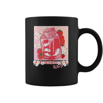 Kawaii Anime 90S Japanese Pastel Goth Strawberry Milk Coffee Mug | Favorety AU