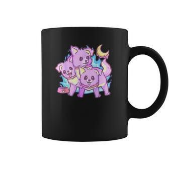 Kawaii Pastel Goth 3 Headed Dog Anime Coffee Mug | Favorety UK