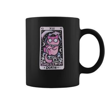 Kawaii Pastel Goth Art The Death Tarot Cute Cat Creepy Art Coffee Mug | Favorety DE