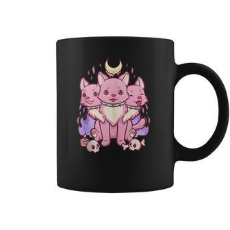 Kawaii Pastel Goth Cute Creepy 3 Headed Dog Coffee Mug | Favorety DE