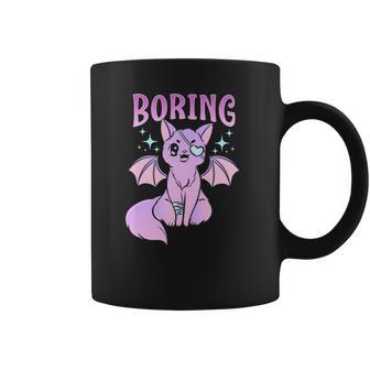 Kawaii Pastel Goth Cute Creepy Bat Cat Anime Theme Coffee Mug | Favorety