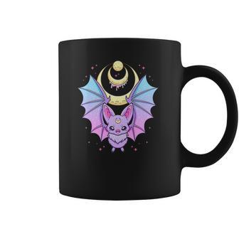 Kawaii Pastel Goth Cute Creepy Crescent Moon Bat Coffee Mug | Favorety DE