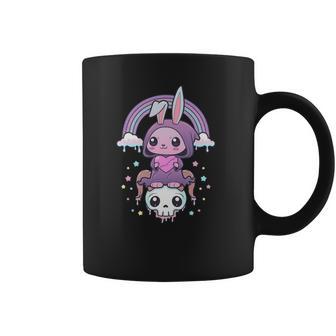 Kawaii Pastel Goth Cute Creepy Rabbit And Skull Coffee Mug | Favorety