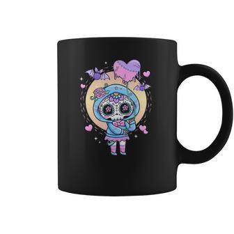 Kawaii Pastel Goth Cute Creepy Sugar Skull Anime Coffee Mug | Favorety