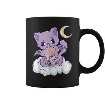 Kawaii Pastel Goth Cute Creepy Witchy Cat Boba Anime Kitten Coffee Mug | Favorety