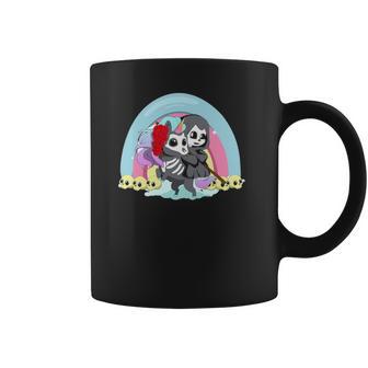 Kawaii Pastel Goth Unicorn And Grim Reaper Creepy Unicorn Coffee Mug | Favorety UK