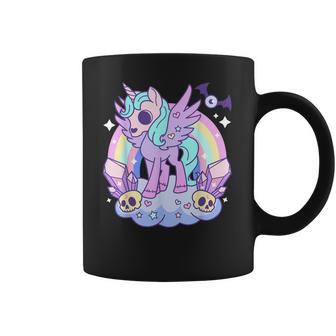 Kawaii Pastel Goth Unicorn Pony - Aesthetic Gothic Skeleton Coffee Mug | Favorety UK