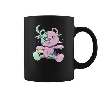 Kawaii Pastel Goth Witchy Bear And Skull Cute Creepy Bear Coffee Mug | Favorety AU