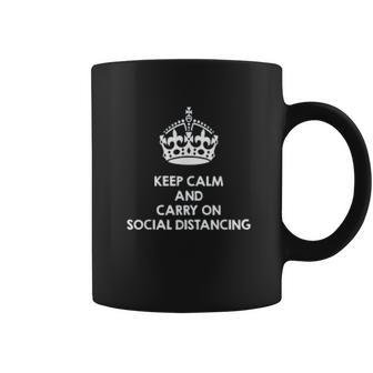 Keep Calm And Carry On Social Distancing Coffee Mug | Favorety UK