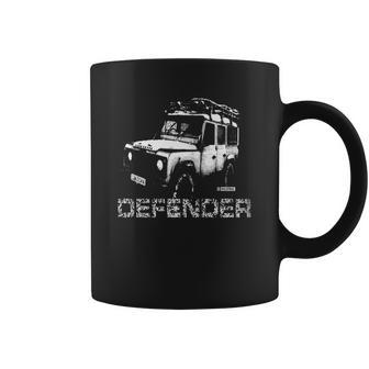 Khaki Land Rover Defender Illustation - Autonaut Coffee Mug | Favorety DE