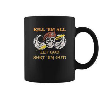 Kill Em All Let God Sort Em Out Skull Coffee Mug | Favorety DE