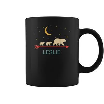 Leslie Name Gift Personalized Mama Bear With 2 Cubs Coffee Mug | Favorety UK