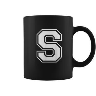 Letter S Capital Alphabet College Varsity Monogram Club Coffee Mug | Favorety DE