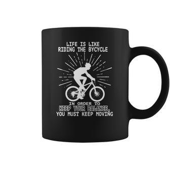 Life Is Like Riding Shirt Albert Einstein Quote Inspirational Bicycle Biker Friendship Gift Coffee Mug | Favorety CA