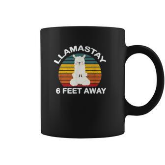 Llamastay 6 Feet Away Cute Yoga Llama Stay Social Distancing Coffee Mug | Favorety UK