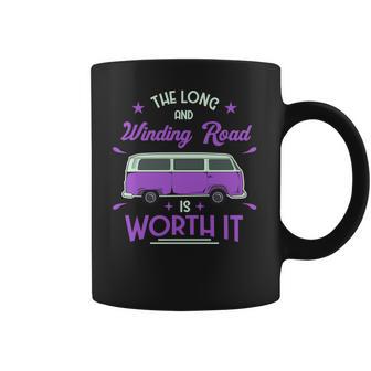 The Long And Winding Road Is Worth It Funny Purpil Van Camping Coffee Mug | Favorety