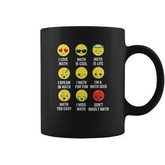 I Love Math Emoji Emoticons Teacher Mathletes Graphic Coffee Mug | Favorety