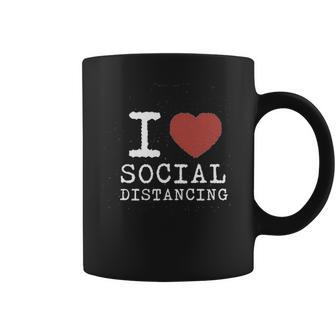 I Love Social Distancing Women Heart Funny Coffee Mug | Favorety UK