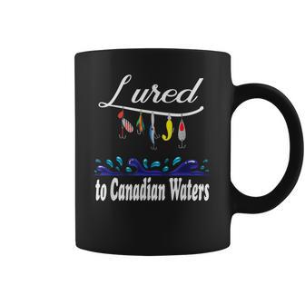 Lured To Canadian Waters Fishing Fisherman Coffee Mug | Favorety CA