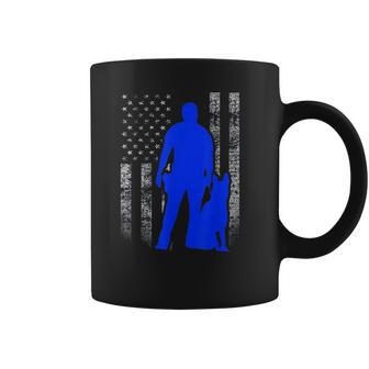 Male K9 Officer Blue Line Flag For K9 Handlers Coffee Mug | Favorety AU