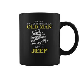 Mens Funny Jeep Tshirt Old Man With A Jeep Tee Coffee Mug | Favorety