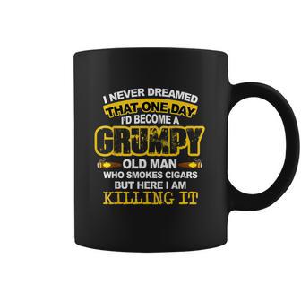 Mens A Grumpy Old Man Who Smokes Cigars T Cigar Lover Coffee Mug | Favorety