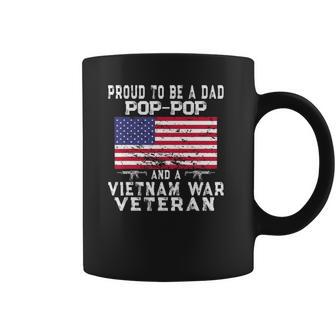 Mens Proud Dad Pop-Pop Vietnam War Veteran - Retro Us Flag Grandpa Coffee Mug | Favorety AU