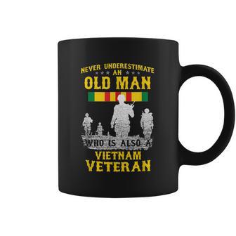 Mens Never Underestimate An Old Man Vietnam Veteran Gift Graphic Design Printed Casual Daily Basic Coffee Mug | Favorety CA