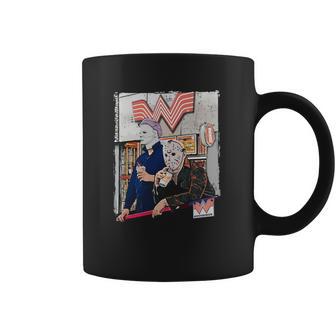 Michael Myers And Jason Voorhees Drinking Whataburger Coffee Mug | Favorety UK