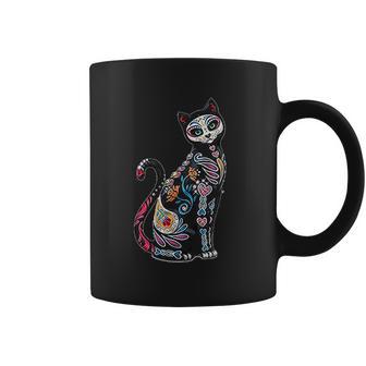 Mosaic Skull Day Of The Dead Cat Art Gift Coffee Mug | Favorety UK