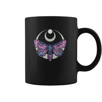 Moth And Crescent Moon Witchy Pastel Goth Coffee Mug | Favorety DE