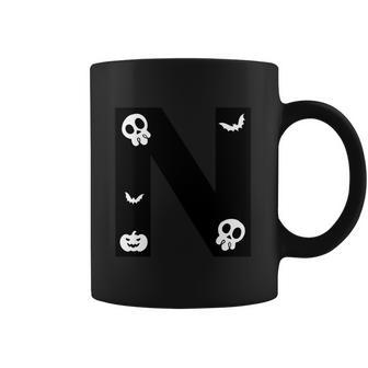 N Name Character Skullcap Pumpkin Dracula Halloween Quote Coffee Mug | Favorety DE