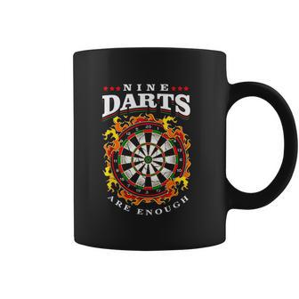 Nine Darts Are Enough Dartboard In Flames Coffee Mug | Favorety CA