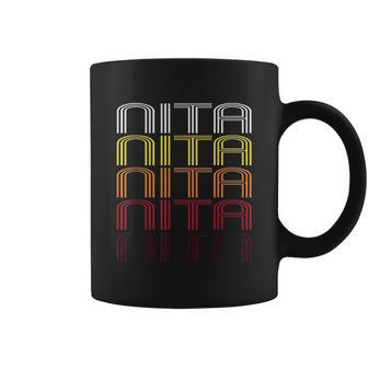 Nita Retro Wordmark Pattern Vintage Style Coffee Mug | Favorety UK